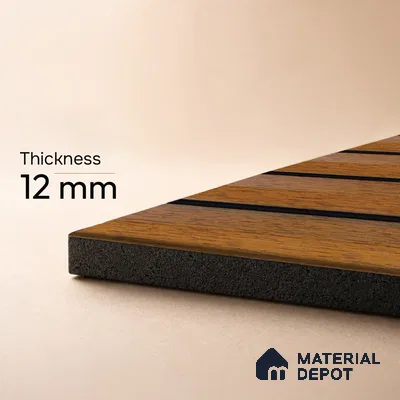 Brown Wooden Louver PN 05316 (4711) 8 ft x 4.7 inch Charcoal Panel - 12 mm | Suitable for Feature Wall, TV Unit & Living Room | Width is Subjected to 5% Variation