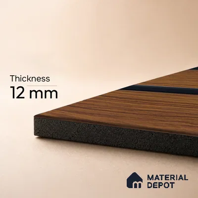 Brown Wooden Louver PN 05318 8 ft x 4.7 inch Charcoal Panel - 12 mm | Suitable for Feature Wall, TV Unit & Living Room | Width is Subjected to 5% Variation