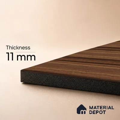 Brown Wooden Louver PN 05459 8 ft x 5 inch Charcoal Panel - 11 mm | Suitable for Feature Wall, TV Unit & Living Room | Width is Subjected to 5% Variation