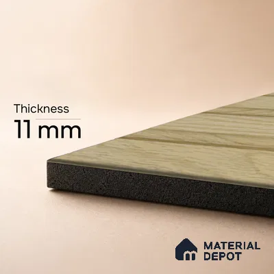 Beige Wooden Louver PN 05461 8 ft x 5 inch Charcoal Panel - 11 mm | Suitable for Feature Wall, TV Unit & Living Room | Width is Subjected to 5% Variation