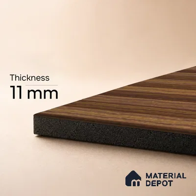 Brown Wooden Louver PN 05474 8 ft x 5 inch Charcoal Panel - 11 mm | Suitable for Feature Wall, TV Unit & Living Room | Width is Subjected to 5% Variation