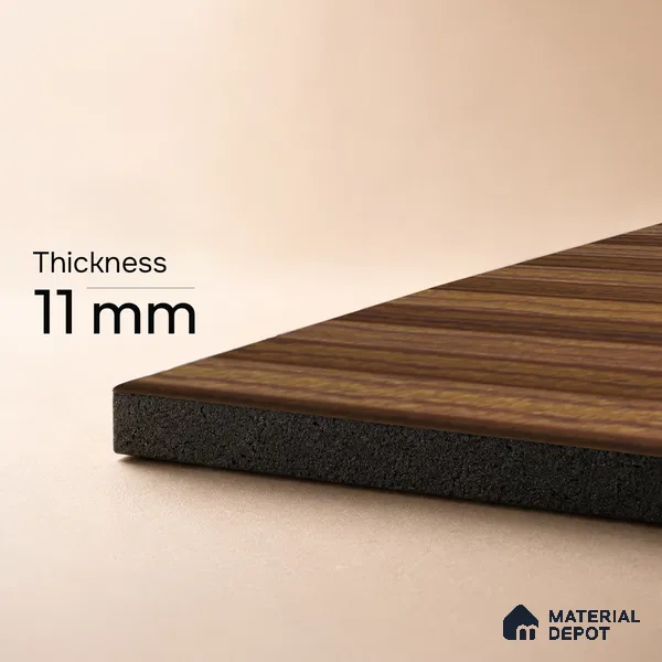 Brown Wooden Louver PN 05474 8 ft x 5 inch Charcoal Panel - 11 mm | Suitable for Feature Wall, TV Unit & Living Room | Width is Subjected to 5% Variation