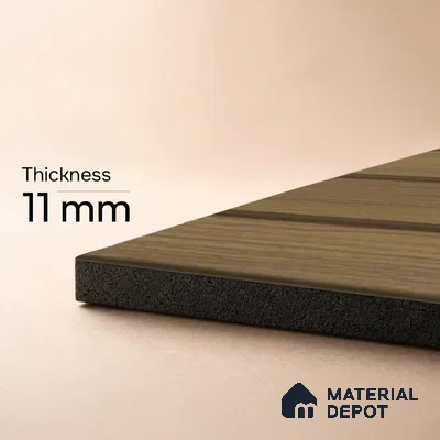 Brown Wooden Louver PN 05475 8 ft x 5 inch Charcoal Panel - 11 mm | Suitable for Feature Wall, TV Unit & Living Room | Width is Subjected to 5% Variation