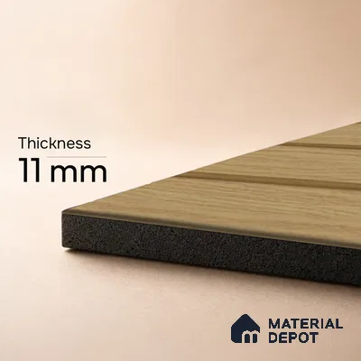 Brown Wooden Louver PN 05476 8 ft x 5 inch Charcoal Panel - 11 mm | Suitable for Feature Wall, TV Unit & Living Room | Width is Subjected to 5% Variation