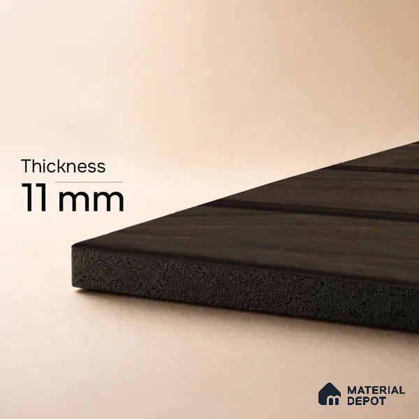 Brown Wooden Louver PN 05477 8 ft x 5 inch Charcoal Panel - 11 mm | Suitable for Feature Wall, TV Unit & Living Room | Width is Subjected to 5% Variation