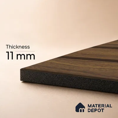 Brown Wooden Louver PN 05481 8 ft x 5 inch Charcoal Panel - 11 mm | Suitable for Feature Wall, TV Unit & Living Room | Width is Subjected to 5% Variation