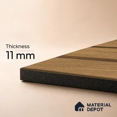 Brown Wooden Louver PN 05482 8 ft x 5 inch Charcoal Panel - 11 mm | Suitable for Feature Wall, TV Unit & Living Room | Width is Subjected to 5% Variation