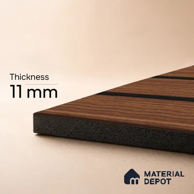 Brown Wooden Louver PN 05483 8 ft x 5 inch Charcoal Panel - 11 mm | Suitable for Feature Wall, TV Unit & Living Room | Width is Subjected to 5% Variation