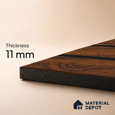 Brown Wooden Louver PN 05484 8 ft x 5 inch Charcoal Panel - 11 mm | Suitable for Feature Wall, TV Unit & Living Room | Width is Subjected to 5% Variation