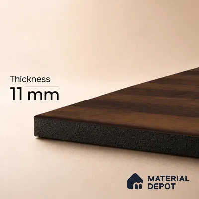 Brown Wooden Louver PN 05487 8 ft x 5 inch Charcoal Panel - 11 mm | Suitable for Feature Wall, TV Unit & Living Room | Width is Subjected to 5% Variation