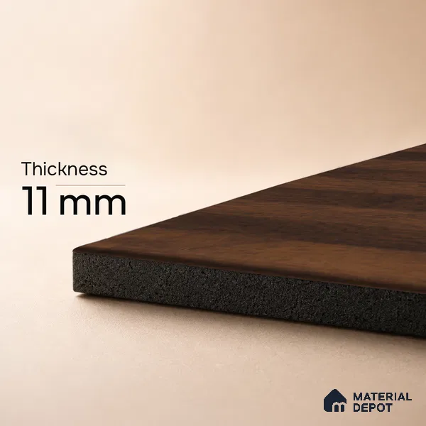 Brown Wooden Louver PN 05487 8 ft x 5 inch Charcoal Panel - 11 mm | Suitable for Feature Wall, TV Unit & Living Room | Width is Subjected to 5% Variation