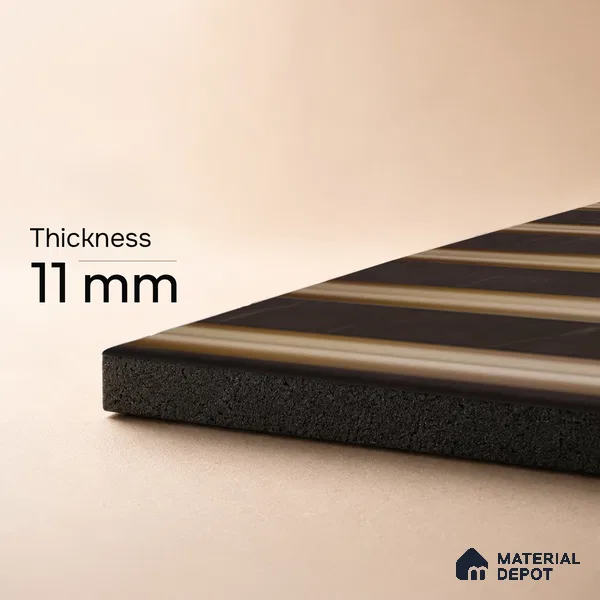 Brown Marble Louver PN 05492 8 ft x 5 inch Charcoal Panel - 11 mm | Suitable for Feature Wall, TV Unit & Living Room | Width is Subjected to 5% Variation