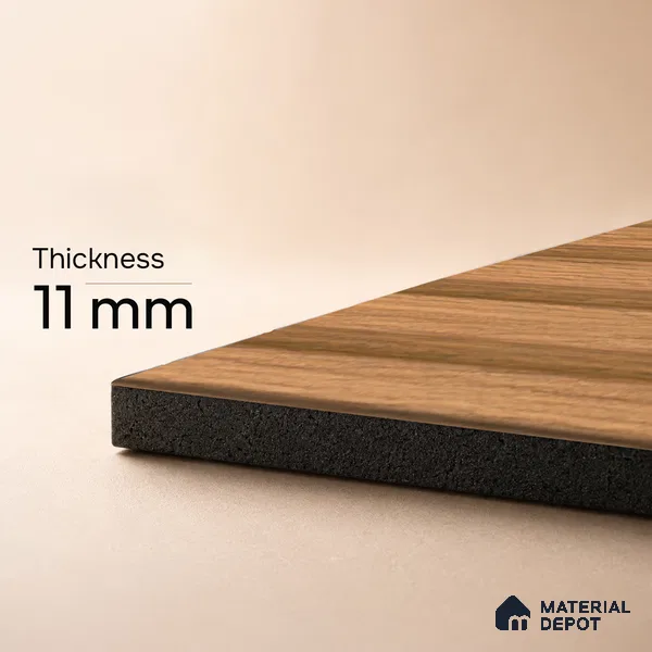 Brown Wooden Louver PN 05495 8 ft x 5 inch Charcoal Panel - 11 mm | Suitable for Feature Wall, TV Unit & Living Room | Width is Subjected to 5% Variation