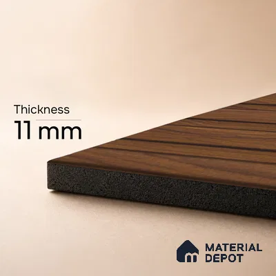 Brown Wooden Louver PN 05497 8 ft x 5 inch Charcoal Panel - 11 mm | Suitable for Feature Wall, TV Unit & Living Room | Width is Subjected to 5% Variation