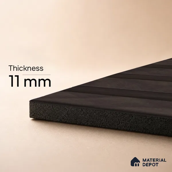 Brown Wooden Louver PN 05498 8 ft x 5 inch Charcoal Panel - 11 mm | Suitable for Feature Wall, TV Unit & Living Room | Width is Subjected to 5% Variation