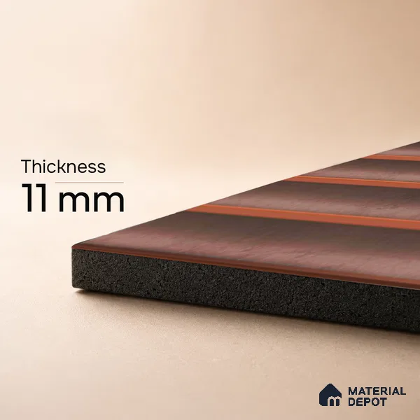 Brown Stone Louver PN 05500 8 ft x 5 inch Charcoal Panel - 11 mm | Suitable for Feature Wall, TV Unit & Living Room | Width is Subjected to 5% Variation