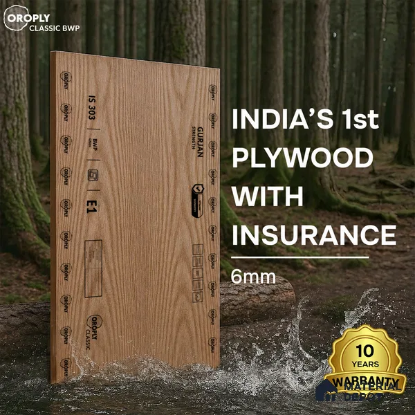 Oroply PL 00044 8 x 4 ft Classic BWP Grade | IS 303 BWP Certified Plywood - 6 mm | Warranty - 10 Years