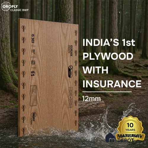 Oroply PL 00046 8 x 4 ft Classic BWP Grade | IS 303 BWP Certified Plywood - 12 mm | Warranty - 10 Years