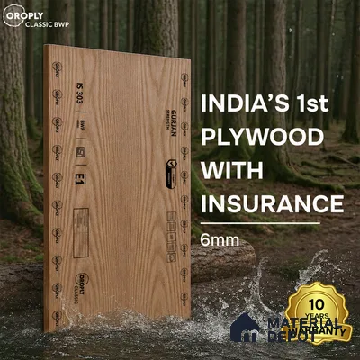 Oroply PL 00049 7 x 4 ft Classic BWP Grade | IS 303 BWP Certified Plywood - 6 mm | Warranty - 10 Years