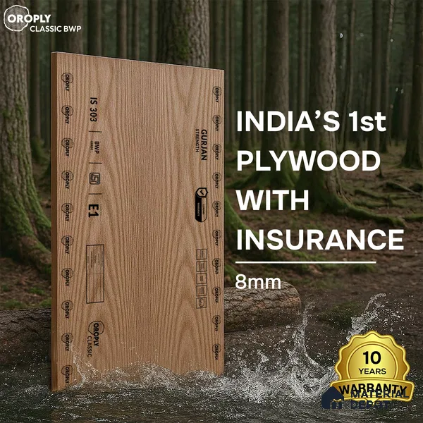 Oroply PL 00050 7 x 4 ft Classic BWP Grade | IS 303 BWP Certified Plywood - 8 mm | Warranty - 10 Years
