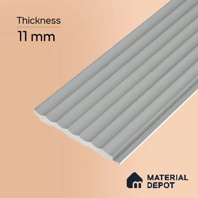 Light Grey Plain Colour Look PN 00624 8 ft x 4 inch Charcoal Panel - 11 mm | Suitable for Feature Wall, TV Unit & Living Room | Width is Subjected to 5% Variation