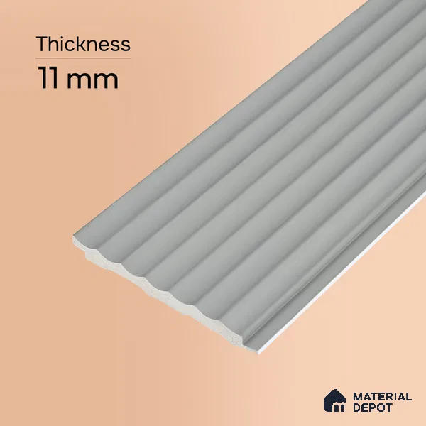 Light Grey Plain Colour Look PN 00624 8 ft x 4 inch Charcoal Panel - 11 mm | Suitable for Feature Wall, TV Unit & Living Room | Width is Subjected to 5% Variation