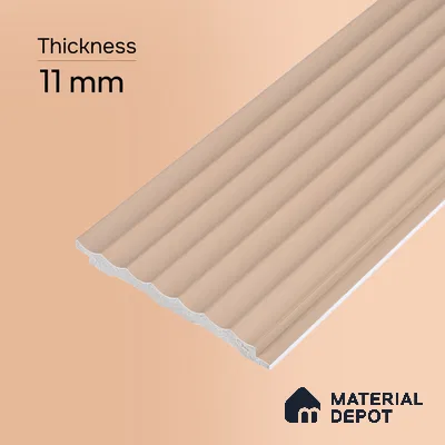 Cappuccino Beige Plain Colour Look PN 00628 8 ft x 4 inch Charcoal Panel - 11 mm | Suitable for Feature Wall, TV Unit & Living Room | Width is Subjected to 5% Variation