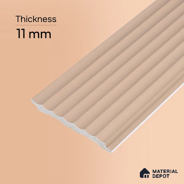 Cappuccino Beige Plain Colour Look PN 00628 8 ft x 4 inch Charcoal Panel - 11 mm | Suitable for Feature Wall, TV Unit & Living Room | Width is Subjected to 5% Variation