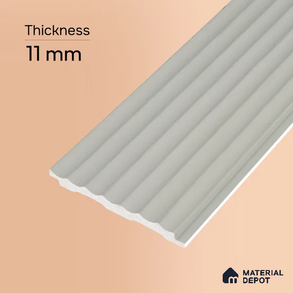 Ash Grey Plain Colour Look PN 00630 8 ft x 4 inch Charcoal Panel - 11 mm | Suitable for Feature Wall, TV Unit & Living Room | Width is Subjected to 5% Variation