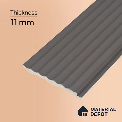 Mid Grey Plain Colour Look PN 00631 8 ft x 4 inch Charcoal Panel - 11 mm | Suitable for Feature Wall, TV Unit & Living Room | Width is Subjected to 5% Variation