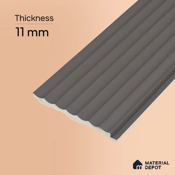 Mid Grey Plain Colour Look PN 00631 8 ft x 4 inch Charcoal Panel - 11 mm | Suitable for Feature Wall, TV Unit & Living Room | Width is Subjected to 5% Variation