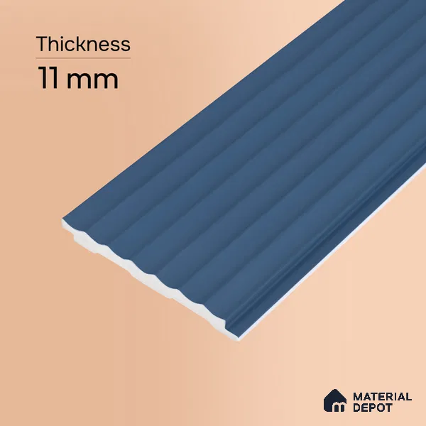 Dark Grey Plain Colour Look PN 00632 8 ft x 4 inch Charcoal Panel - 11 mm | Suitable for Feature Wall, TV Unit & Living Room | Width is Subjected to 5% Variation