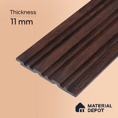 Wooden Look PN 00653 8 ft x 4.8 inch Charcoal Panel - 11 mm | Suitable for Feature Wall, TV Unit & Living Room | Width is Subjected to 5% Variation