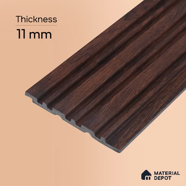 Wooden Look PN 00653 8 ft x 4.8 inch Charcoal Panel - 11 mm | Suitable for Feature Wall, TV Unit & Living Room | Width is Subjected to 5% Variation