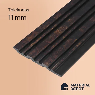 Wooden Look PN 00655 8 ft x 4.8 inch Charcoal Panel - 11 mm | Suitable for Feature Wall, TV Unit & Living Room | Width is Subjected to 5% Variation