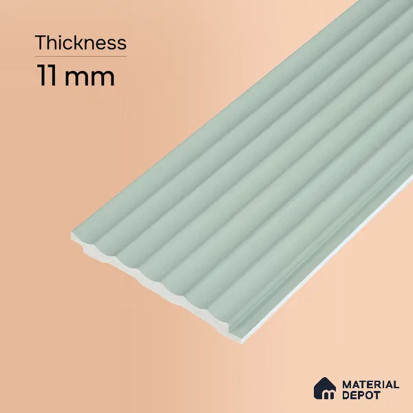 Ash Grey Plain Colour Look PN 03358 8 ft x 4 inch Charcoal Panel - 11 mm | Suitable for Feature Wall, TV Unit & Living Room | Width is Subjected to 5% Variation