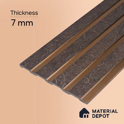 Cappucino Brown Stone Look PN 05546 8 ft x 6 inch Charcoal Panel - 7 mm | Suitable for Feature Wall, TV Unit & Living Room | Width is Subjected to 5% Variation