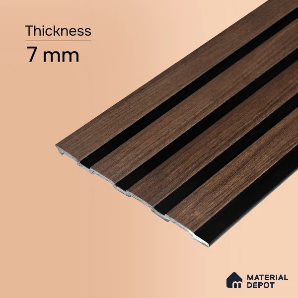 Wooden Look PN 05547 8 ft x 6 inch Charcoal Panel - 7 mm | Suitable for Feature Wall, TV Unit & Living Room | Width is Subjected to 5% Variation