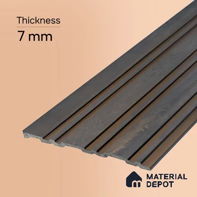 Wooden Look PN 05550 8 ft x 6 inch Charcoal Panel - 7 mm | Suitable for Feature Wall, TV Unit & Living Room | Width is Subjected to 5% Variation