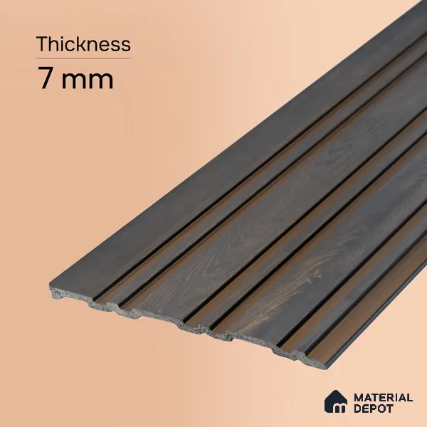 Wooden Look PN 05550 8 ft x 6 inch Charcoal Panel - 7 mm | Suitable for Feature Wall, TV Unit & Living Room | Width is Subjected to 5% Variation