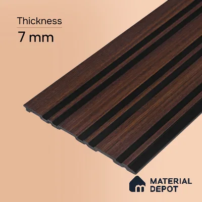 Wooden Look PN 05551 8 ft x 6 inch Charcoal Panel - 7 mm | Suitable for Feature Wall, TV Unit & Living Room | Width is Subjected to 5% Variation