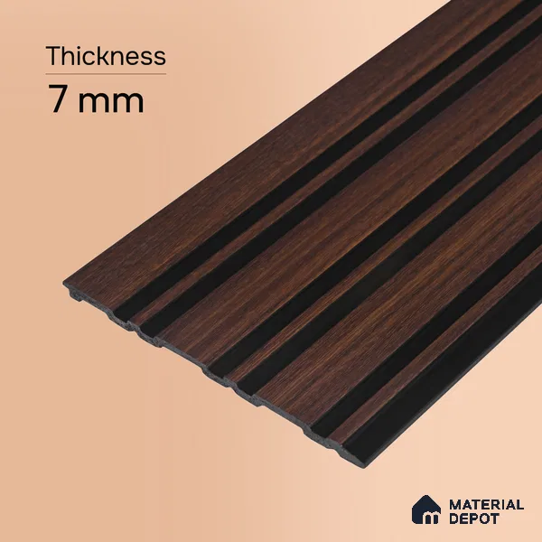Wooden Look PN 05551 8 ft x 6 inch Charcoal Panel - 7 mm | Suitable for Feature Wall, TV Unit & Living Room | Width is Subjected to 5% Variation