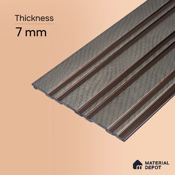 Pebble Grey Fabric Look PN 05552 8 ft x 6 inch Charcoal Panel - 7 mm | Suitable for Feature Wall, TV Unit & Living Room | Width is Subjected to 5% Variation