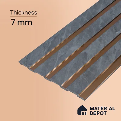 Dark Grey Stone Look PN 05635 8 ft x 6 inch Charcoal Panel - 7 mm | Suitable for Feature Wall, TV Unit & Living Room | Width is Subjected to 5% Variation