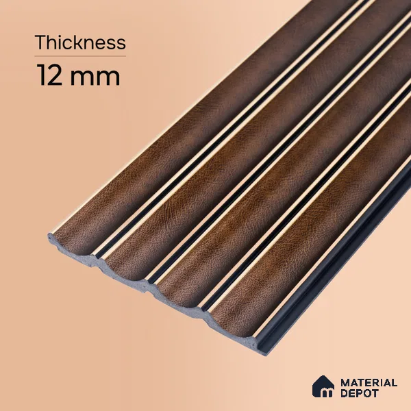 Black Wenge Geometric Look PN 06806 8 ft x 4.9 inch Charcoal Panel - 12 mm | Suitable for Living Room, Bedroom & TV Cabinet | Width is Subjected to 5% Variation