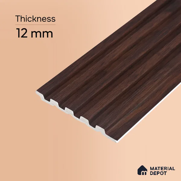 Wooden Look PN 06811 9.2 ft x 4.8 inch Charcoal Panel - 12 mm | Suitable for Living Room, Bedroom & TV Cabinet | Width is Subjected to 5% Variation