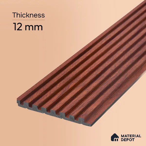 Wooden Look PN 06813 9.2 ft x 4.8 inch Charcoal Panel - 12 mm | Suitable for Living Room, Bedroom & TV Cabinet | Width is Subjected to 5% Variation