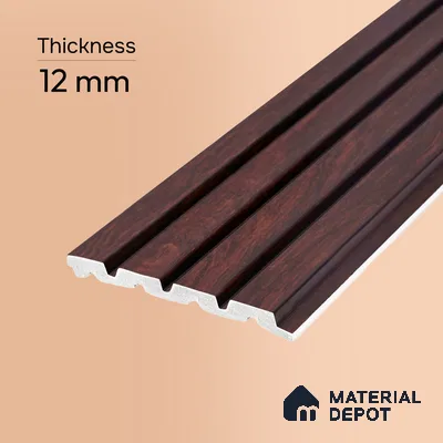Wooden Look PN 06818 9.2 ft x 4.8 inch Charcoal Panel - 12 mm | Suitable for Living Room, Bedroom & TV Cabinet | Width is Subjected to 5% Variation