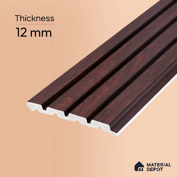 Wooden Look PN 06818 9.2 ft x 4.8 inch Charcoal Panel - 12 mm | Suitable for Living Room, Bedroom & TV Cabinet | Width is Subjected to 5% Variation