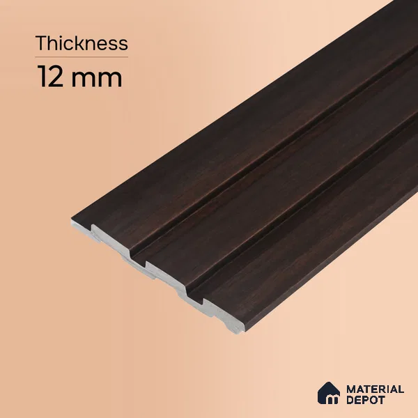 Wooden Look PN 06837 9.2 ft x 4.9 inch Charcoal Panel - 12 mm | Suitable for Living Room, Bedroom & TV Cabinet | Width is Subjected to 5% Variation